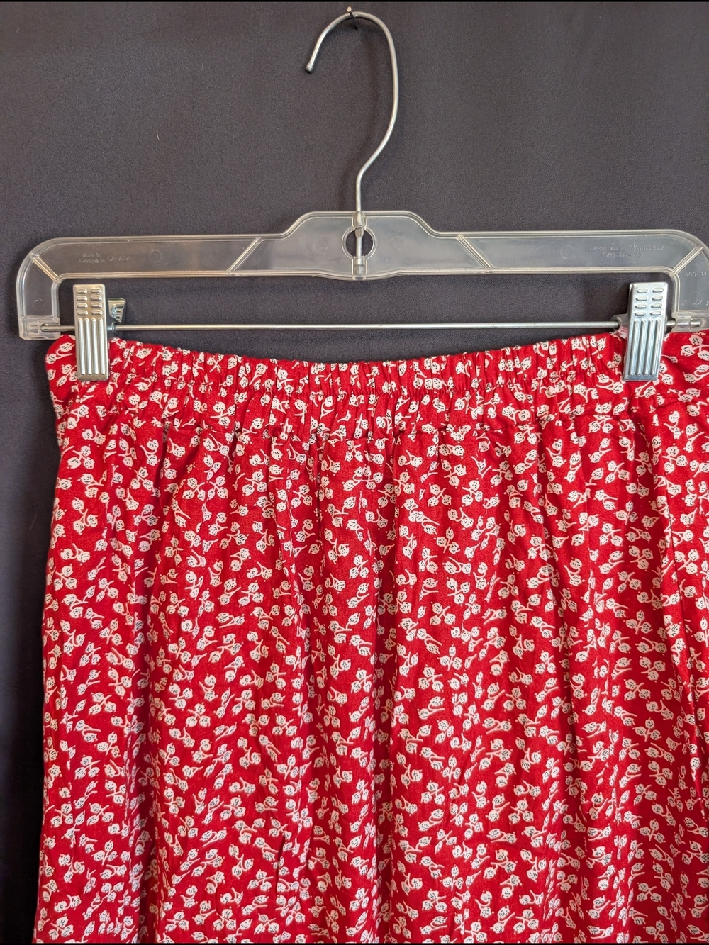 Red Floral Tie-back Women’s Two Piece Flowy Puff Sleeve Crop Top Long Skirt Set - Picture 10 of 13